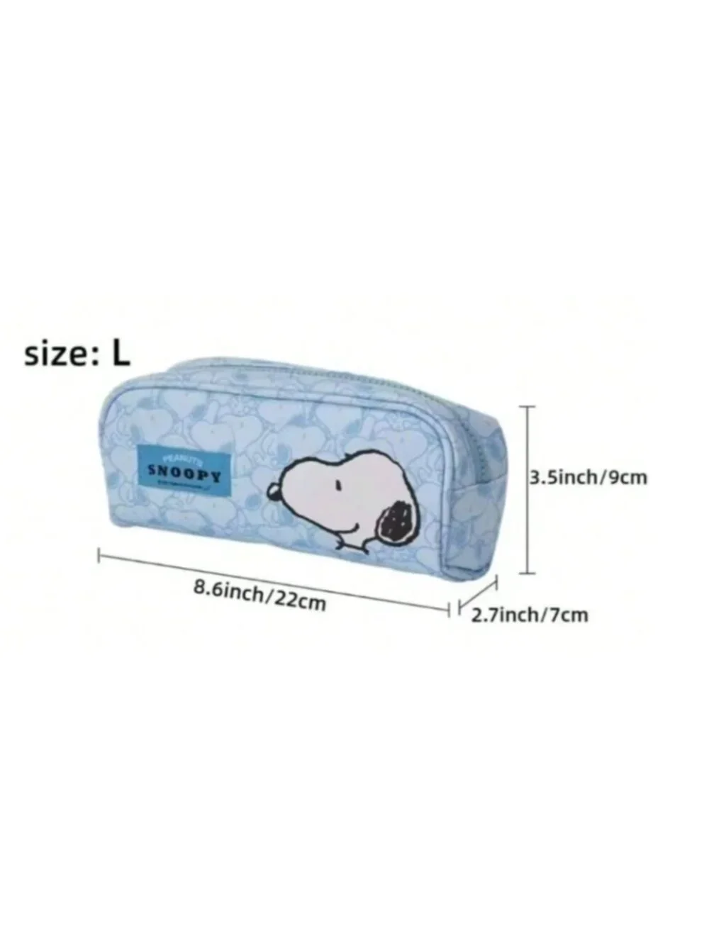 Snoopy Blue Canvas Zipper Pouch Makeup Pencil Cosmetic Storage Organizer Peanuts